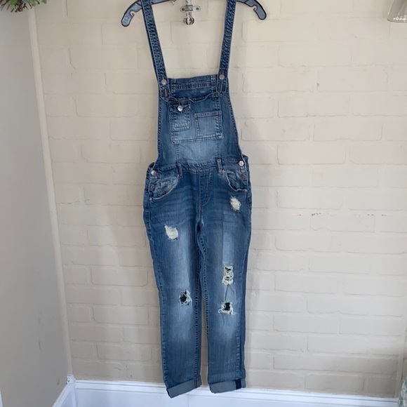 Almost Famous Denim - Overalls almost famous distressed coveralls skinny stretch adjustable baddie